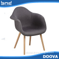 Fabric armchair wood legs cheap living room chair